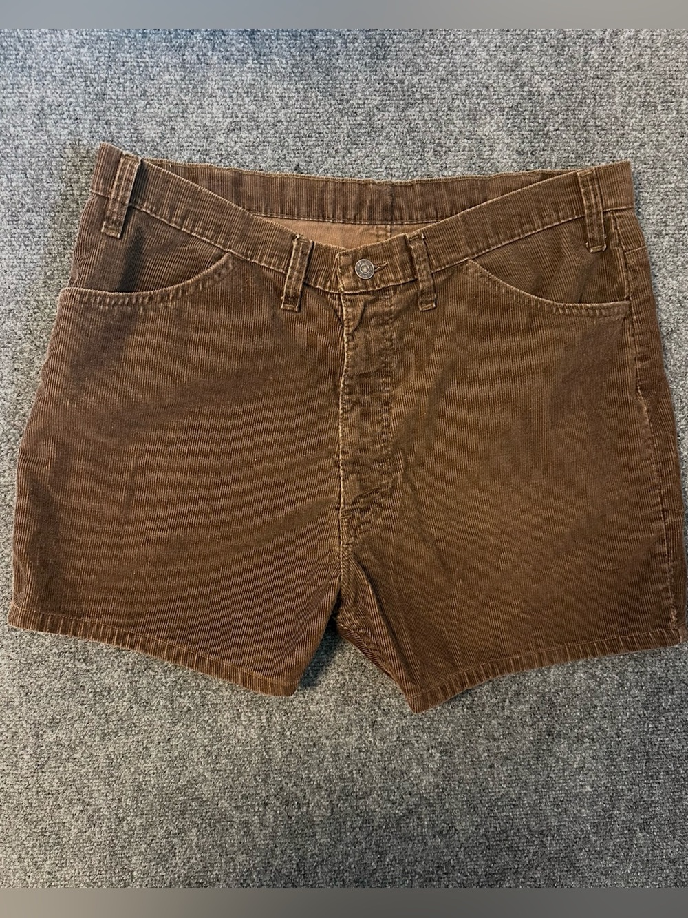 70s Brown Corduroy Shorts - JCPenney Plain Pockets - Vintage High Rise men’s 38